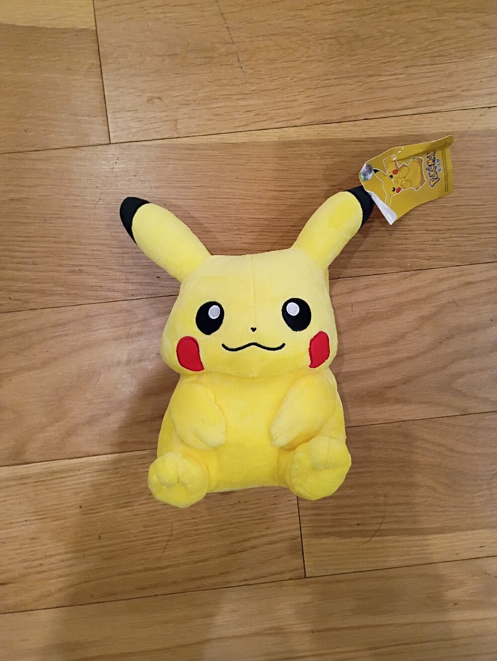 Pokemon Yellow Pikachu Plush Toy with Red Cheeks and Black Tips